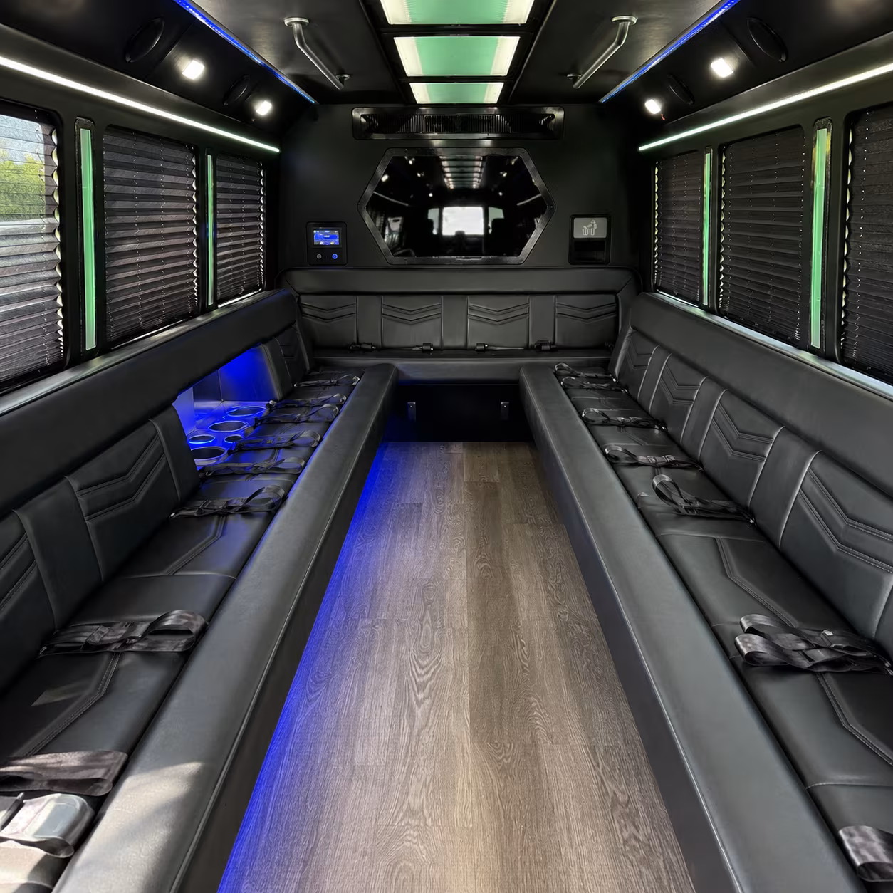 Little Rock Birthday, Sweet 16, & Quinceañera Transportation party bus exterior