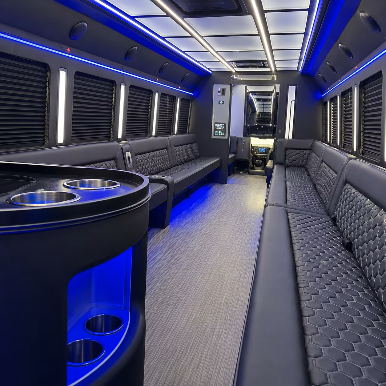 Little Rock Private Event Transportation party bus interior