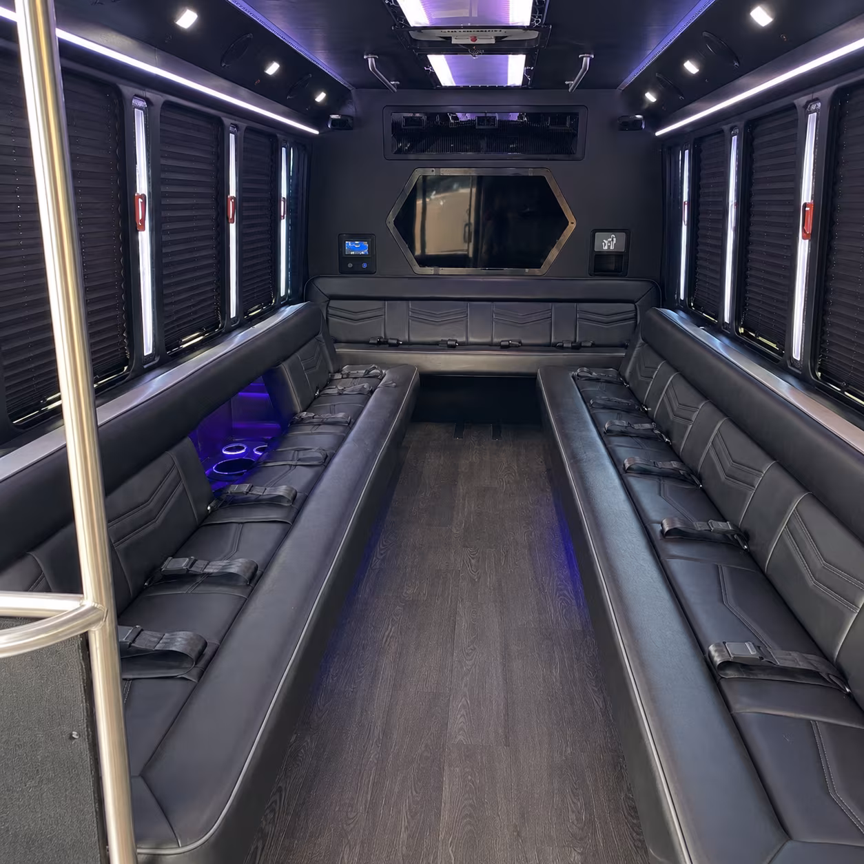 Little Rock Sporting Event Transportation party bus interior