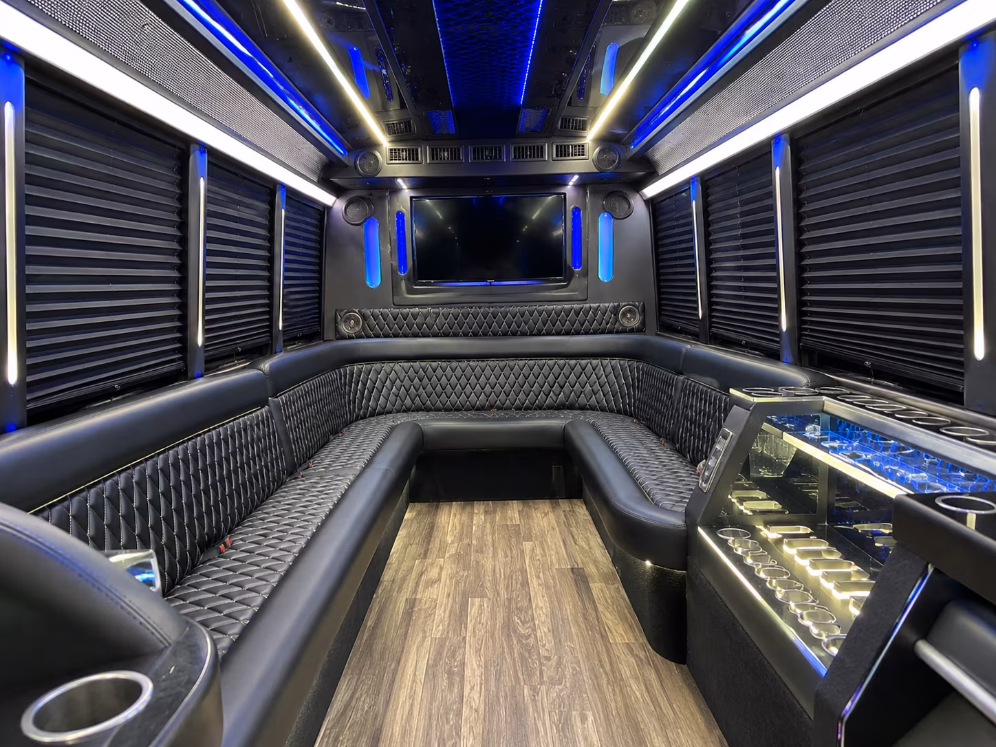 Little Rock Wedding Transportation party bus exterior