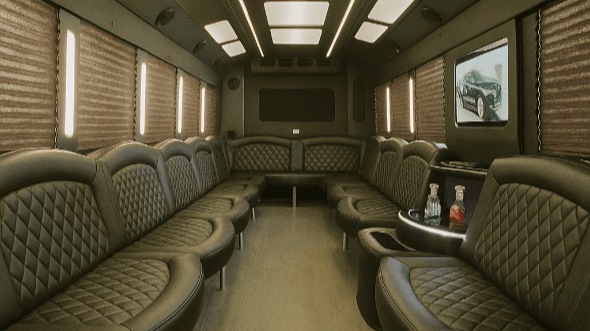 Interior of Charter Bus Company Memphis's 20 Passenger Party Bus in Memphis