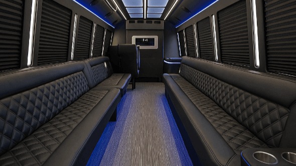 Interior of Charter Bus Company Fort Smith's 25 Passenger Party Bus in Fort Smith