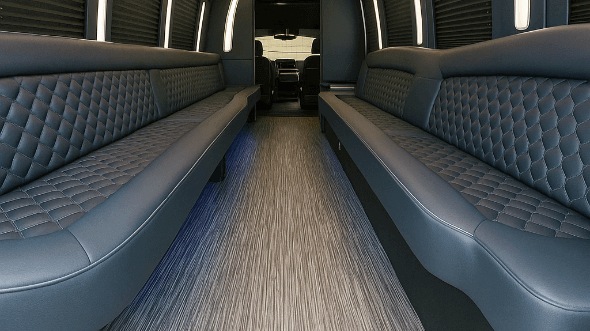 Interior of Charter Bus Company Jonesboro's 28 Passenger Party Bus in Jonesboro