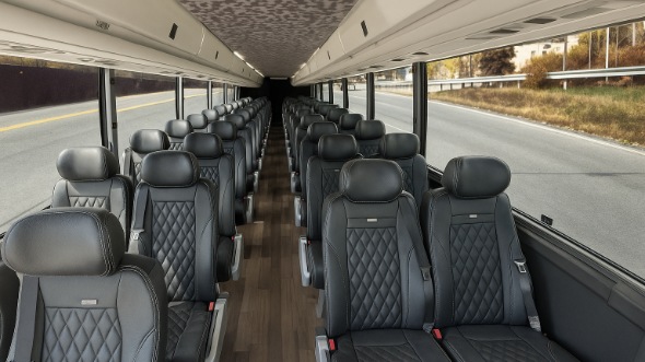 Interior of Charter Bus Company Little Rock's 30 Passenger Minibus in Little Rock