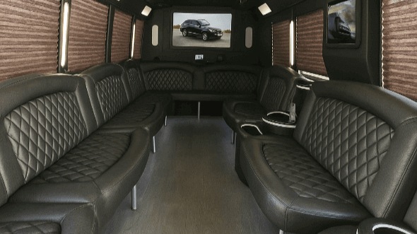 Interior of Charter Bus Company Bentonville's 30 Passenger Party Bus in Bentonville