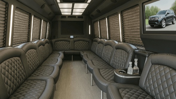 Interior of Charter Bus Company Conway's 30 Passenger Party Bus in Conway
