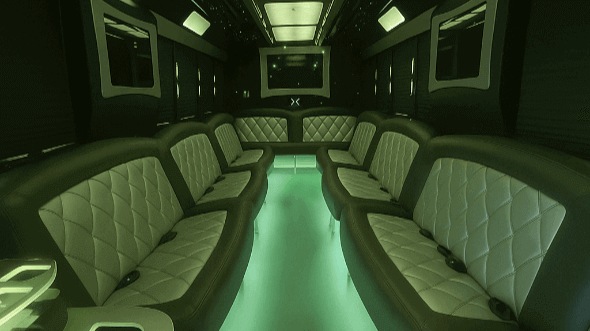 Interior of Charter Bus Company Memphis's 30 Passenger Party Bus in Memphis