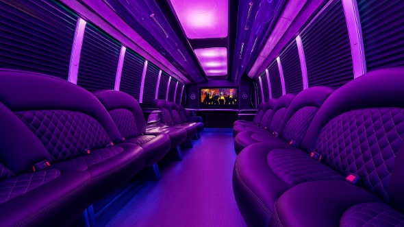 Interior of Charter Bus Company Memphis's 40 Passenger Party Bus in Memphis