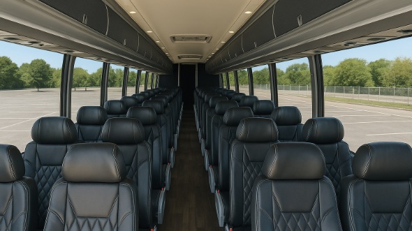 Interior of Charter Bus Company Little Rock's 45 Passenger Charter Bus in Little Rock
