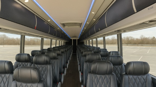 Interior of Charter Bus Company Little Rock's 47 Passenger Charter Bus in Little Rock