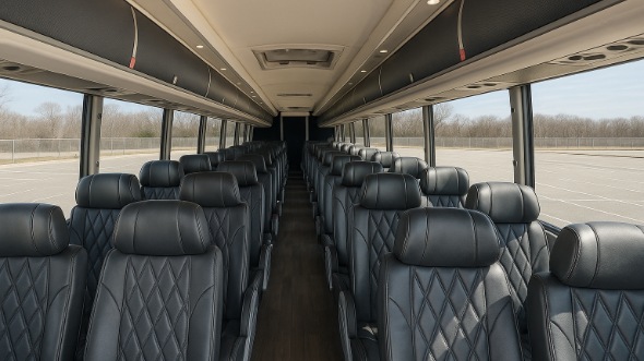 Interior of Charter Bus Company Little Rock's 48 Passenger Charter Bus in Little Rock