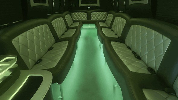 Interior of Charter Bus Company Fort Smith's 50 Passenger Party Bus in Fort Smith