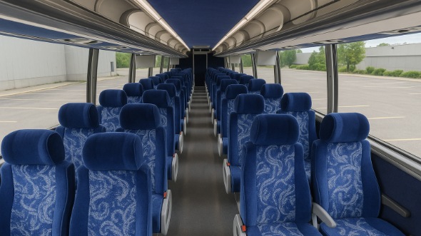 Interior of Charter Bus Company Little Rock's 51 Passenger Charter Bus in Little Rock