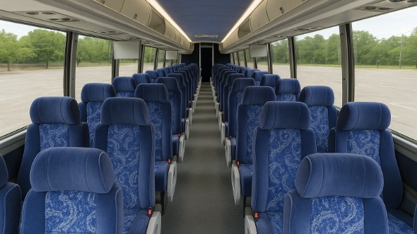 Interior of Charter Bus Company Little Rock's 55 Passenger Charter Bus in Little Rock