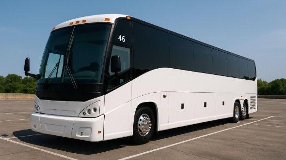 Exterior of Charter Bus Company Little Rock's 55 Passenger Charter Bus in Little Rock