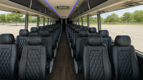 Interior of Charter Bus Company Little Rock's ADA Charter Bus in Little Rock